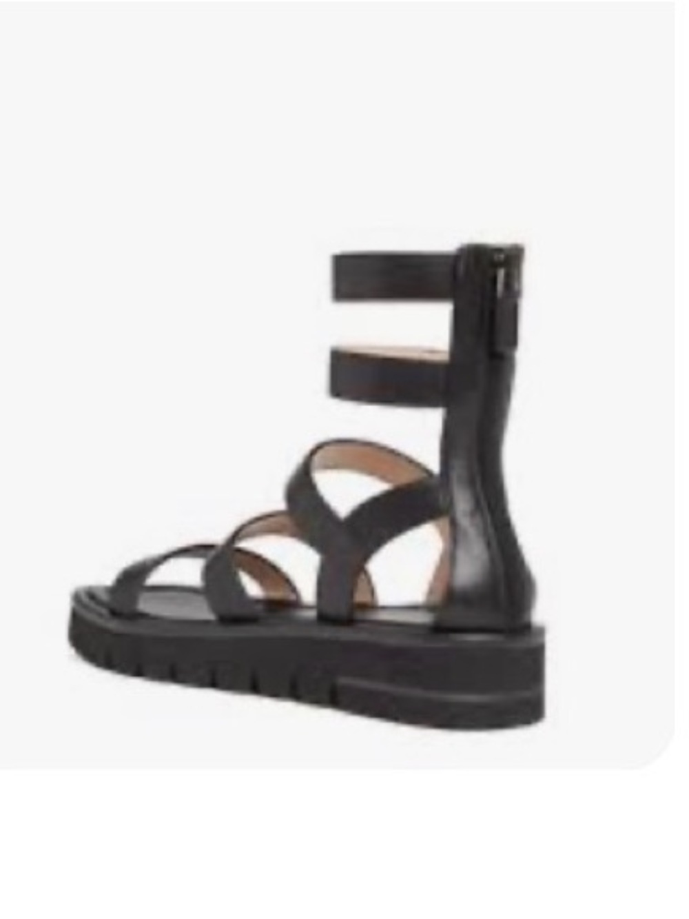 Stuart Weitzman Gala Lift Tall Black Leather Gladiator Sandal Size 9.5 - Picture 14 of 14